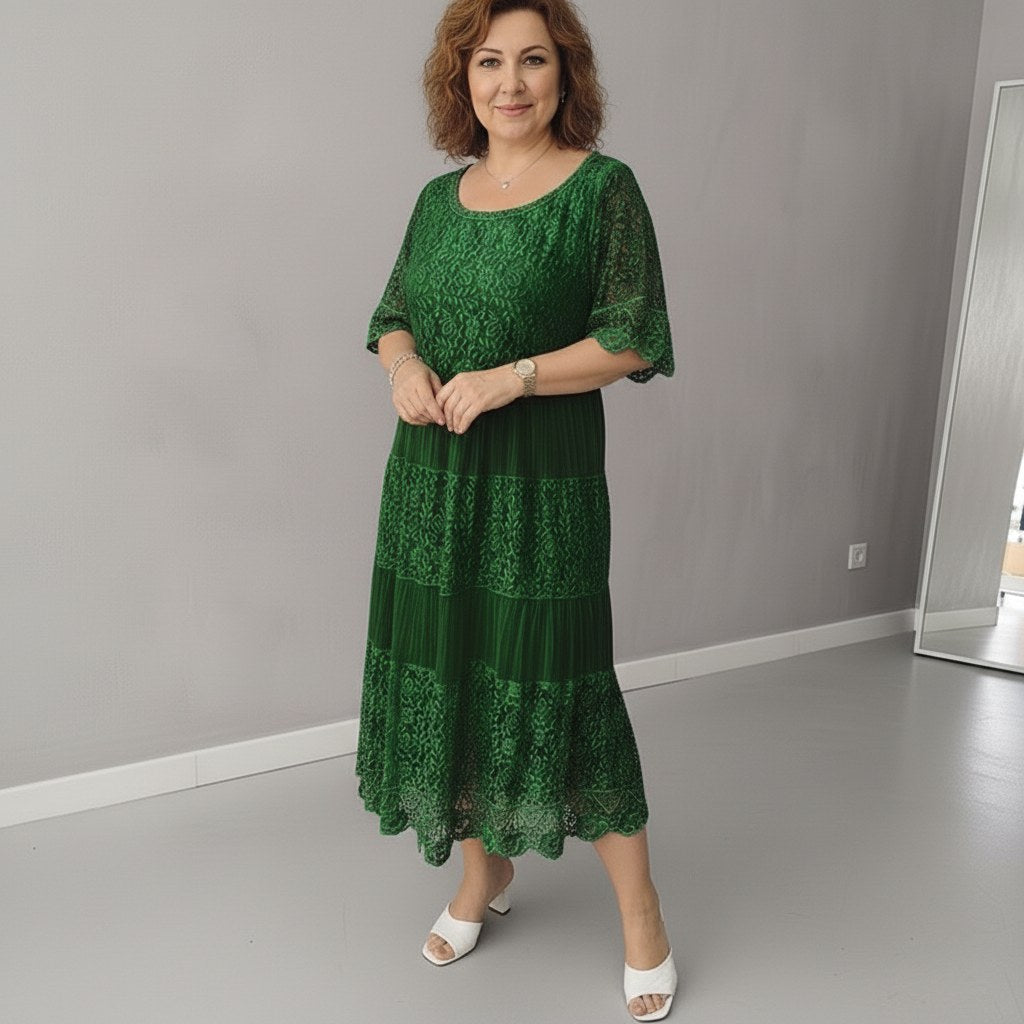 Georgette — Robe Dentelle Femme Longue Manche Volant Brodée, Nelly Boutique — image 17