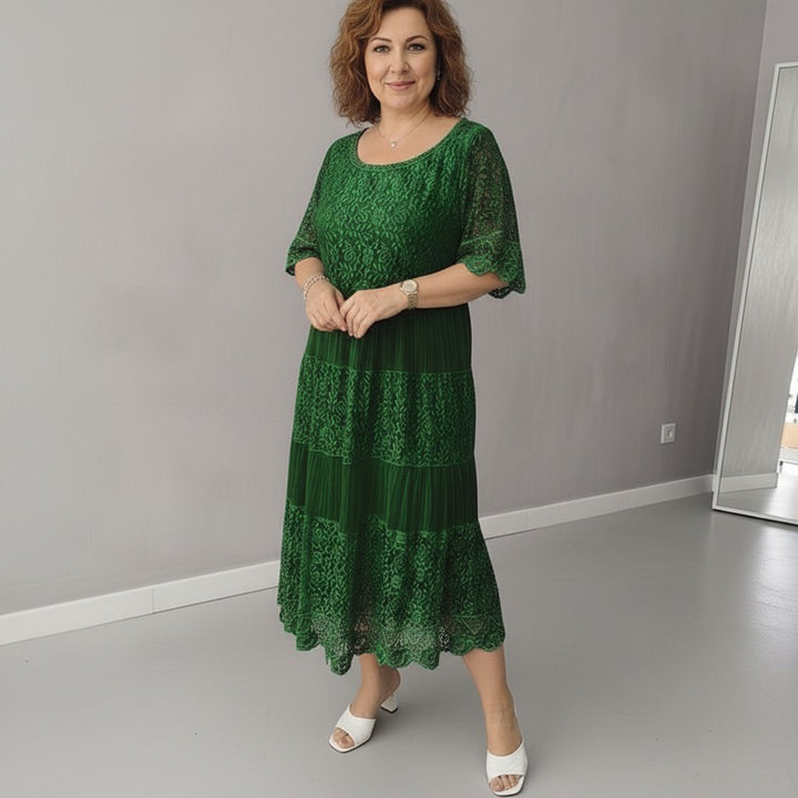 Georgette — Robe Dentelle Femme Longue Manche Volant Brodée, Nelly Boutique — image 17