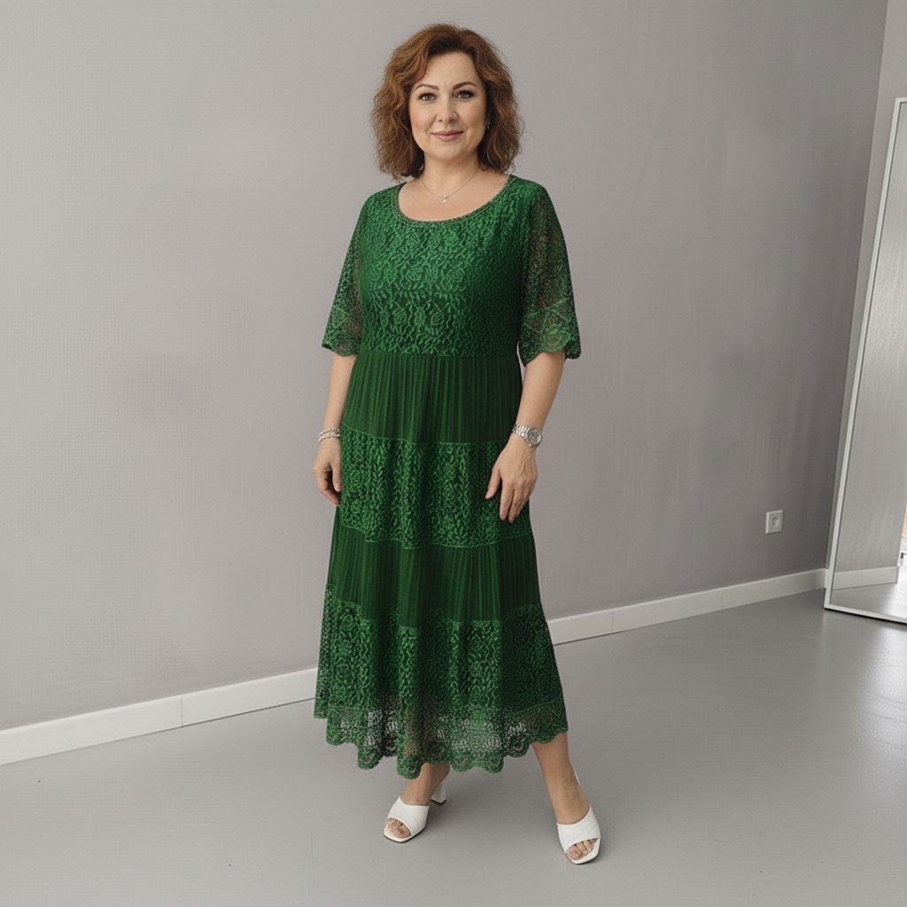 Georgette — Robe Dentelle Femme Longue Manche Volant Brodée, Nelly Boutique — image 18