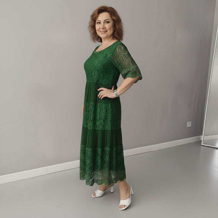 Georgette — Robe Dentelle Femme Longue Manche Volant Brodée, Nelly Boutique — image 19