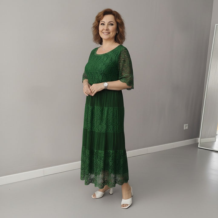 Georgette — Robe Dentelle Femme Longue Manche Volant Brodée, Nelly Boutique — image 20