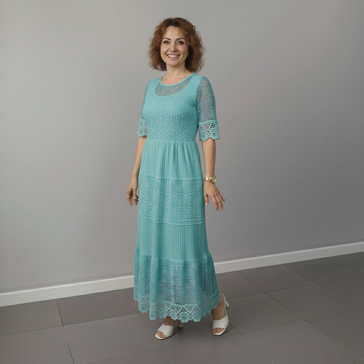 Georgette — Robe Dentelle Femme Longue Manche Volant Brodée, Nelly Boutique — image 23