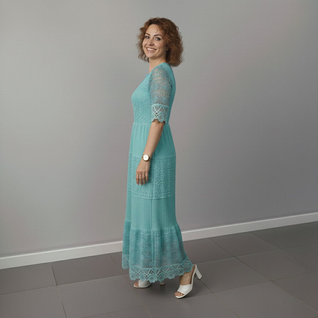 Georgette — Robe Dentelle Femme Longue Manche Volant Brodée, Nelly Boutique — image 24