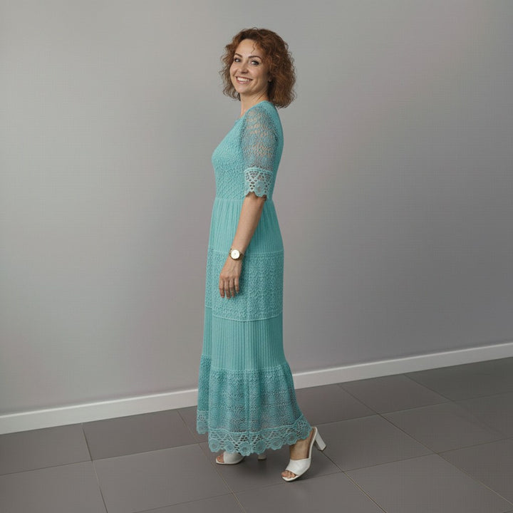 Georgette — Robe Dentelle Femme Longue Manche Volant Brodée, Nelly Boutique — image 24