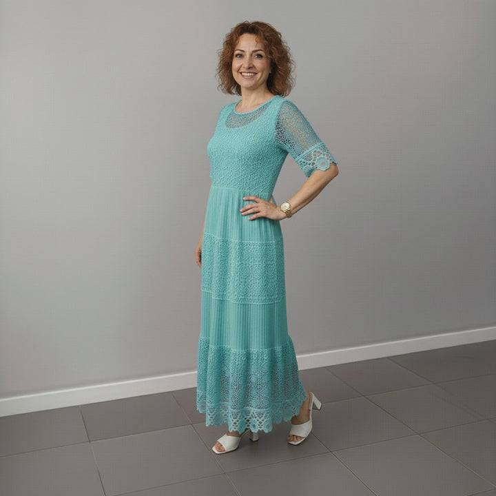 Georgette — Robe Dentelle Femme Longue Manche Volant Brodée, Nelly Boutique — image 25