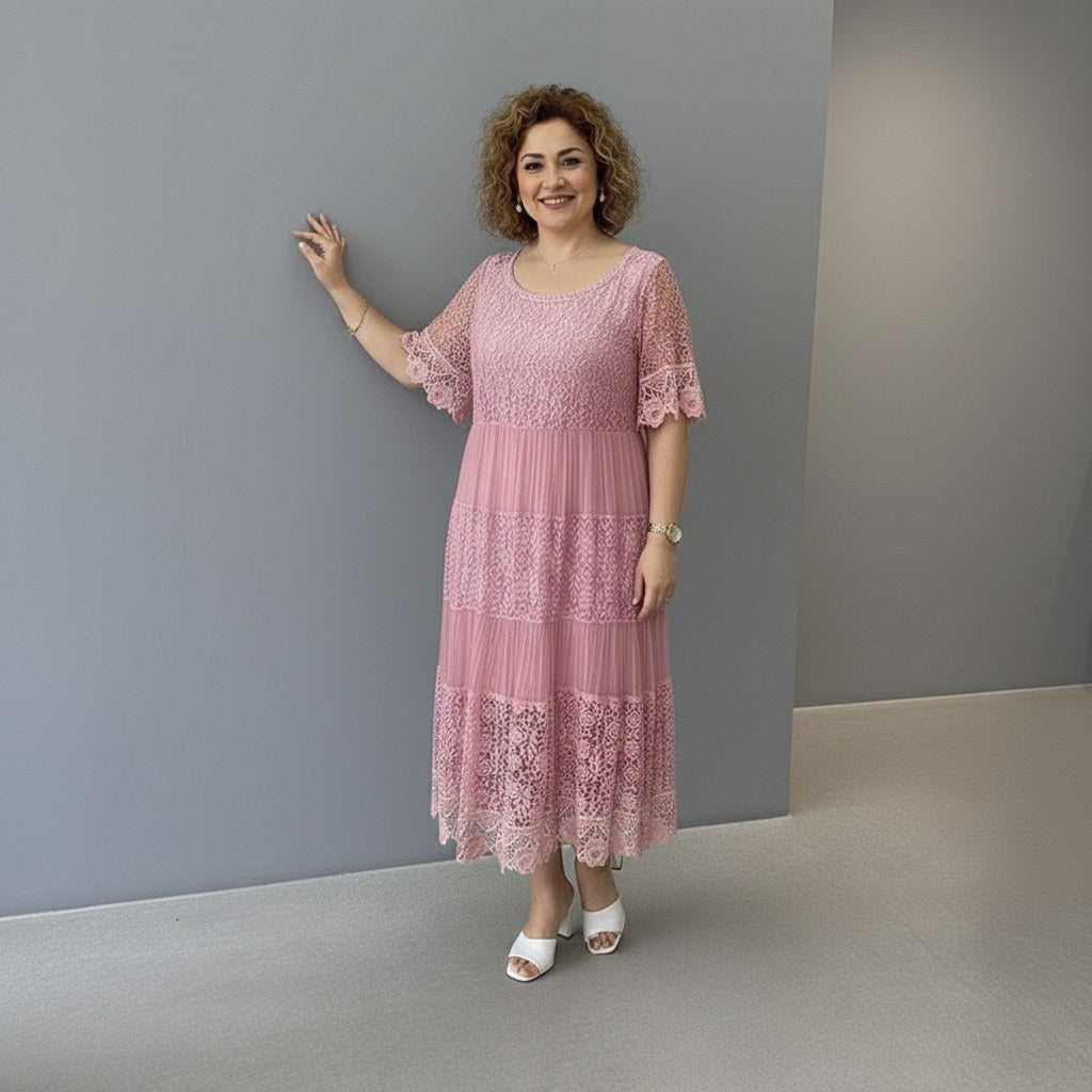 Georgette — Robe Dentelle Femme Longue Manche Volant Brodée, Nelly Boutique — image 27