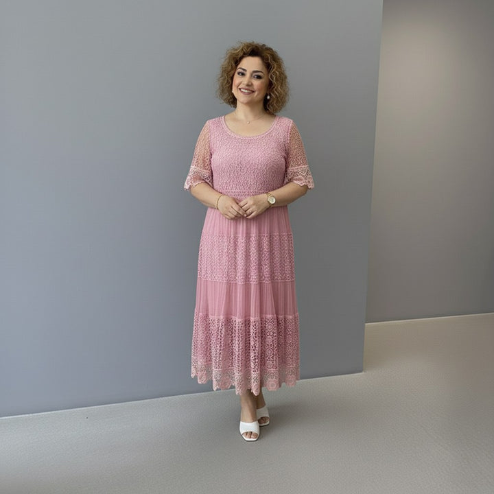 Georgette — Robe Dentelle Femme Longue Manche Volant Brodée, Nelly Boutique — image 30