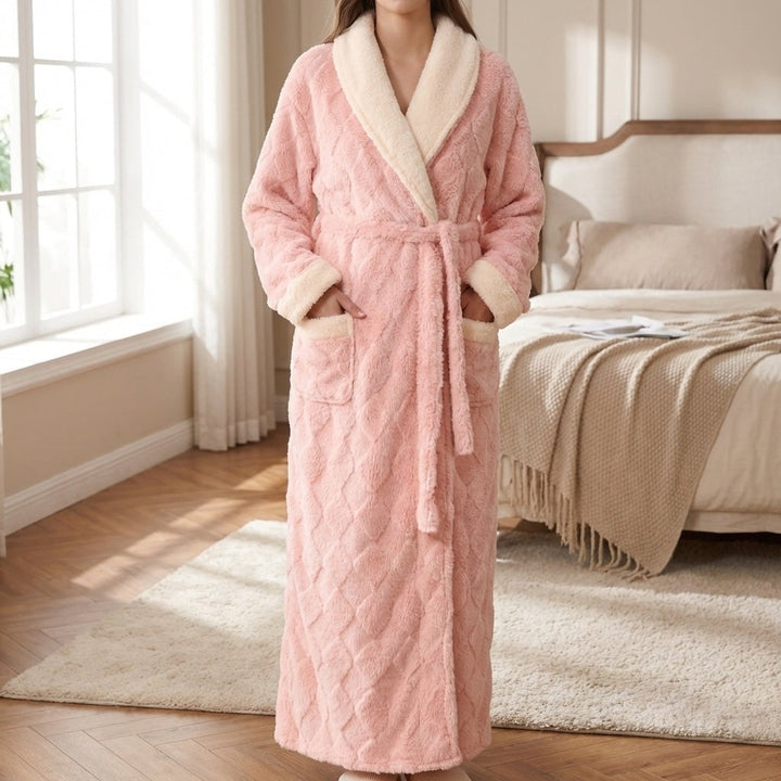 Ghislaine — Chaude Robe de Chambre Femme Longue en Polaire à Ceinture, Nelly Boutique — image 1