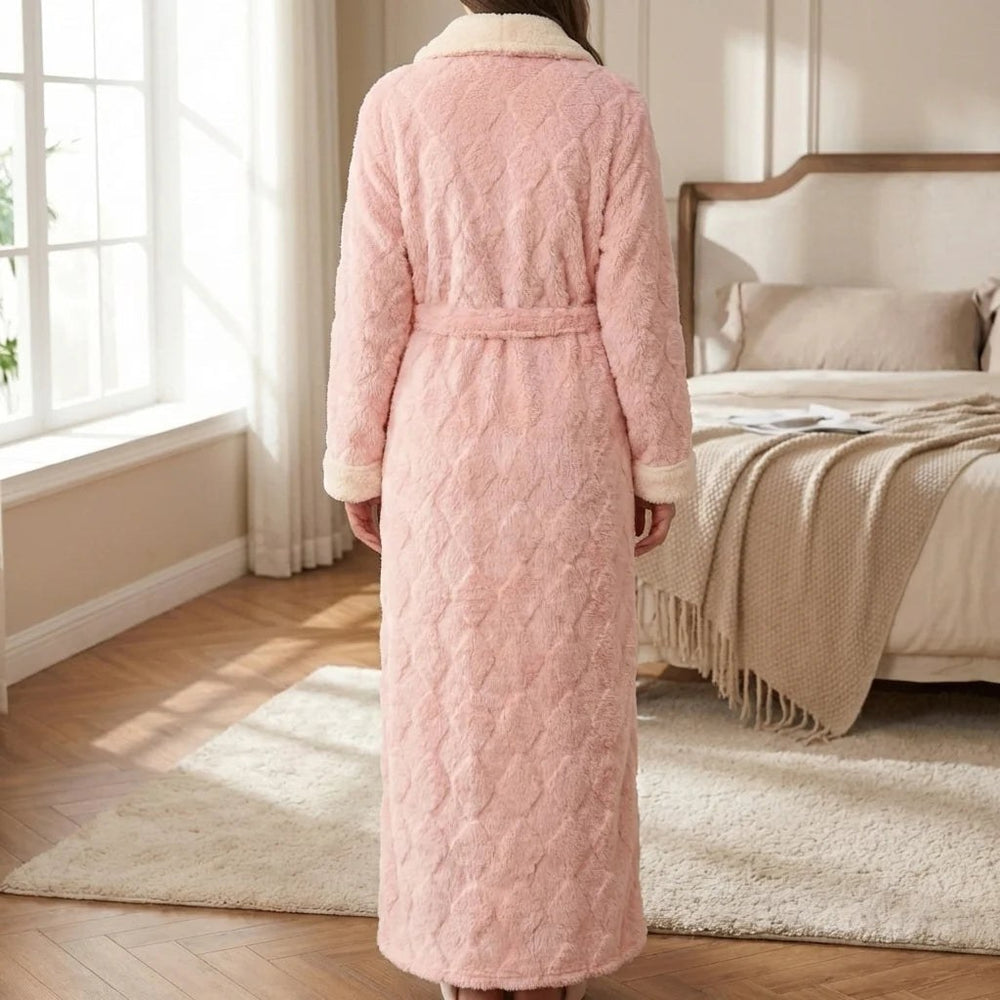 Ghislaine — Chaude Robe de Chambre Femme Longue en Polaire à Ceinture, Nelly Boutique — image 2