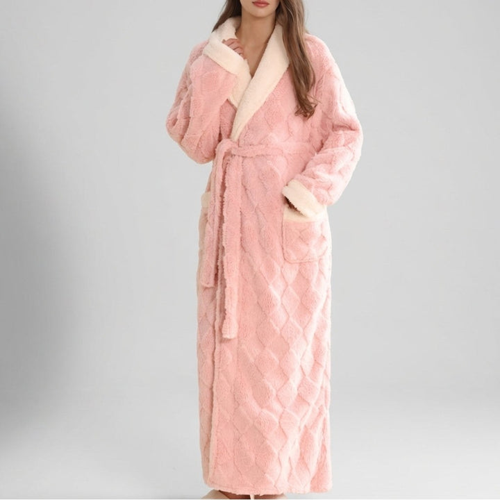 Ghislaine — Chaude Robe de Chambre Femme Longue en Polaire à Ceinture, Nelly Boutique — image 3
