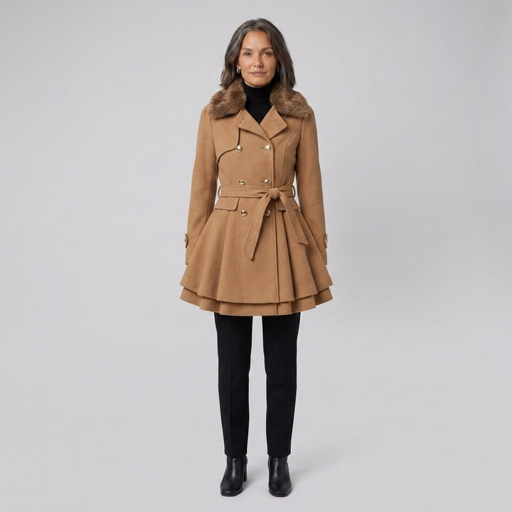 Hélène — Manteau Hiver Femme Ceinturé Col Fausse Fourrure, Nelly Boutique — image 11