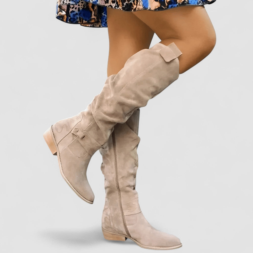Honorine — Bottes Hautes Femme Plates Zip, Nelly Boutique — image 2