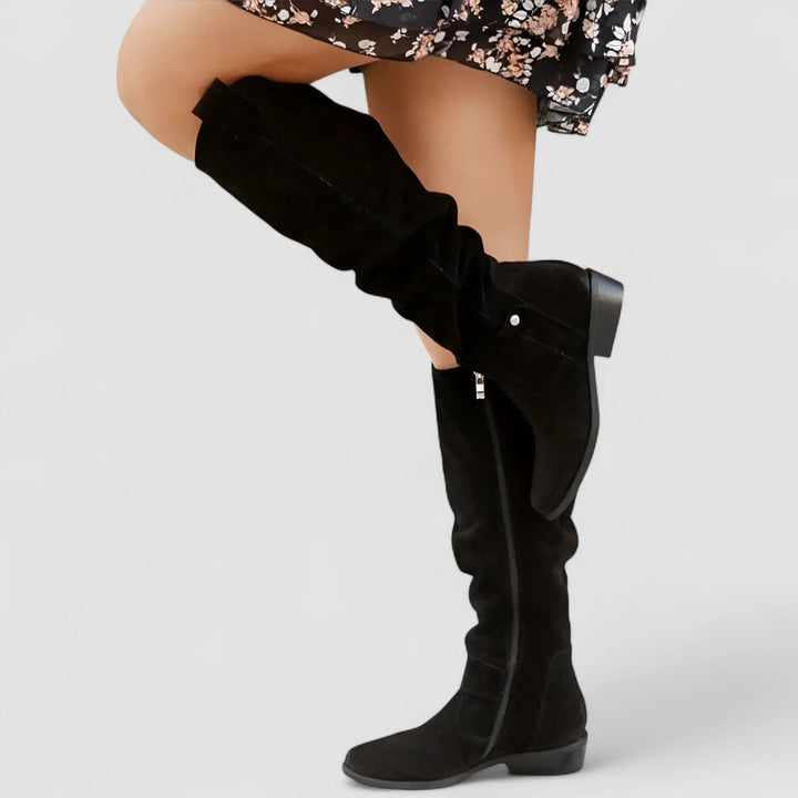 Honorine — Bottes Hautes Femme Plates Zip, Nelly Boutique — image 6