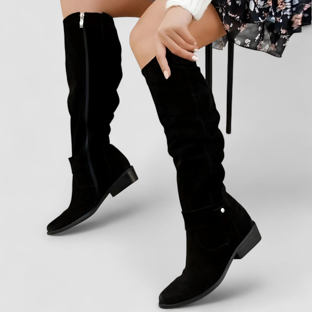 Honorine — Bottes Hautes Femme Plates Zip, Nelly Boutique — image 9