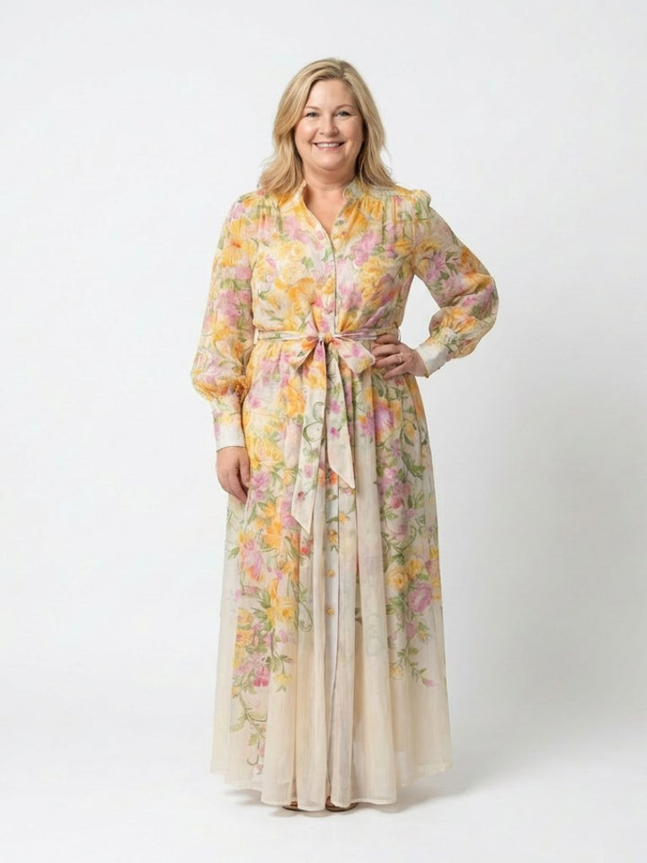 Hortense — Robe Chemise Femme Manche Longue Fleurie Ceinturée, Nelly Boutique — image 5