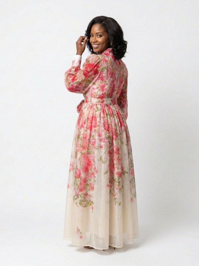 Hortense — Robe Chemise Femme Manche Longue Fleurie Ceinturée, Nelly Boutique — image 6