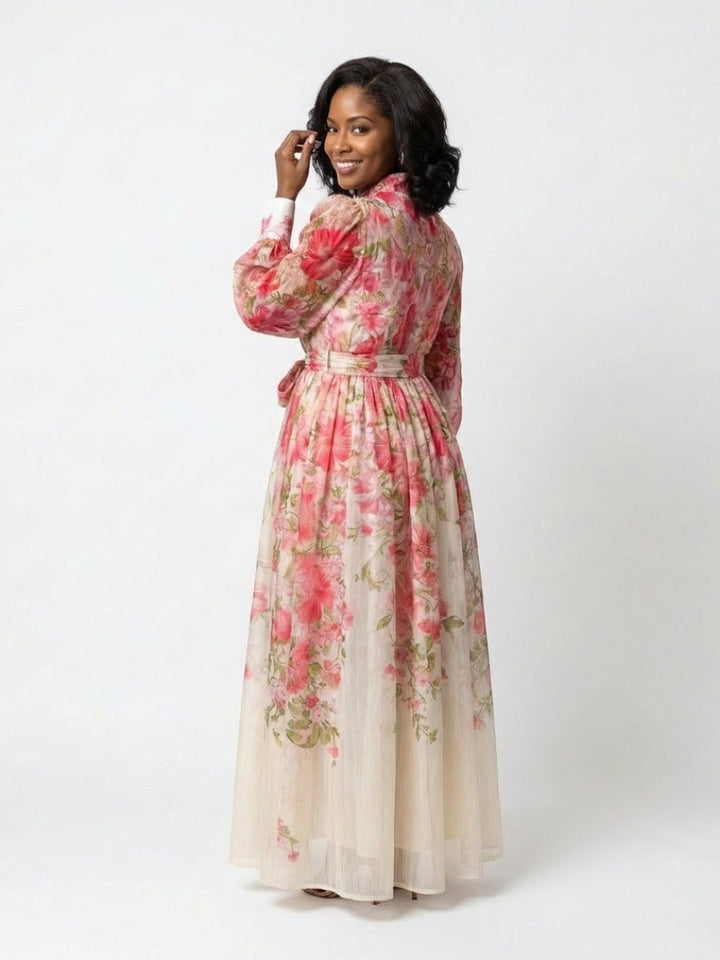Hortense — Robe Chemise Femme Manche Longue Fleurie Ceinturée, Nelly Boutique — image 6