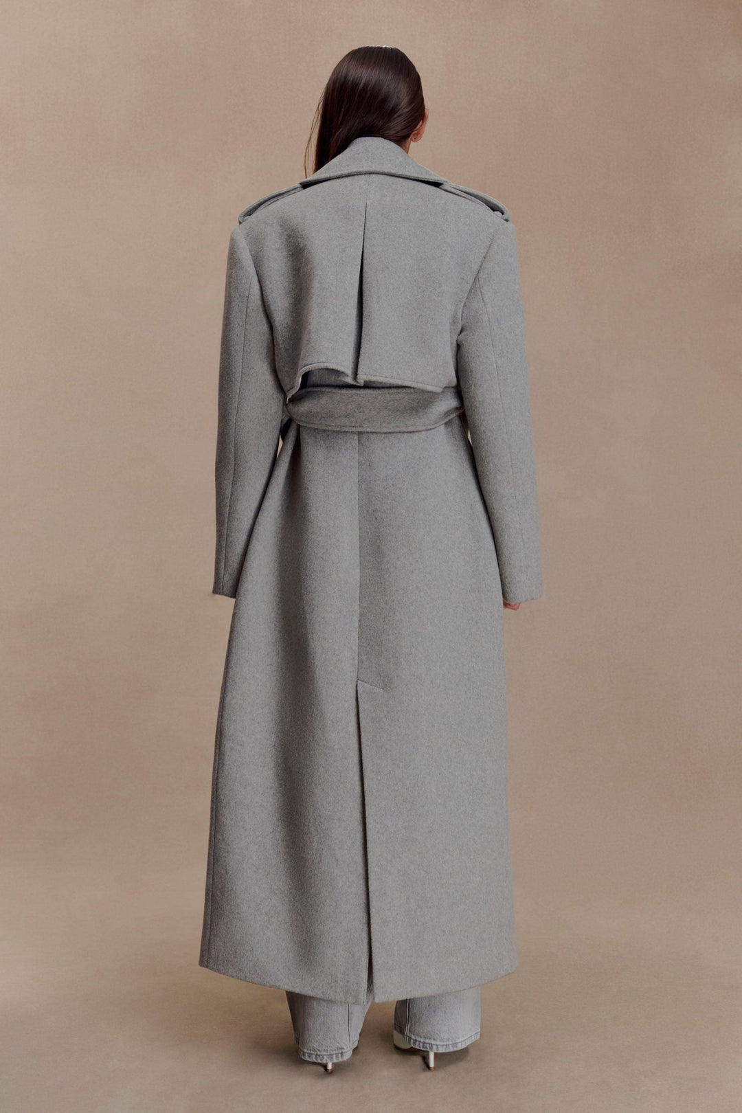 Inès — Manteau Gris Femme Laine Long Croisé, Nelly Boutique — image 3