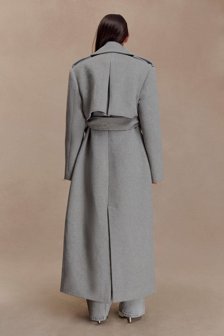 Inès — Manteau Gris Femme Laine Long Croisé, Nelly Boutique — image 3