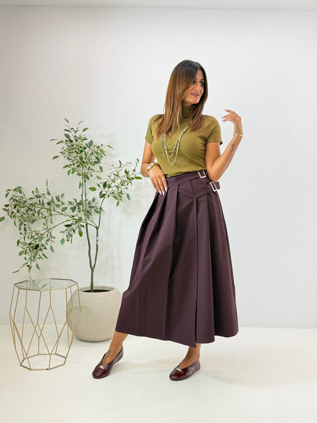 Lucile — Jupe Femme Longue Plissée Portefeuille Taille Haute, Nelly Boutique — image 8