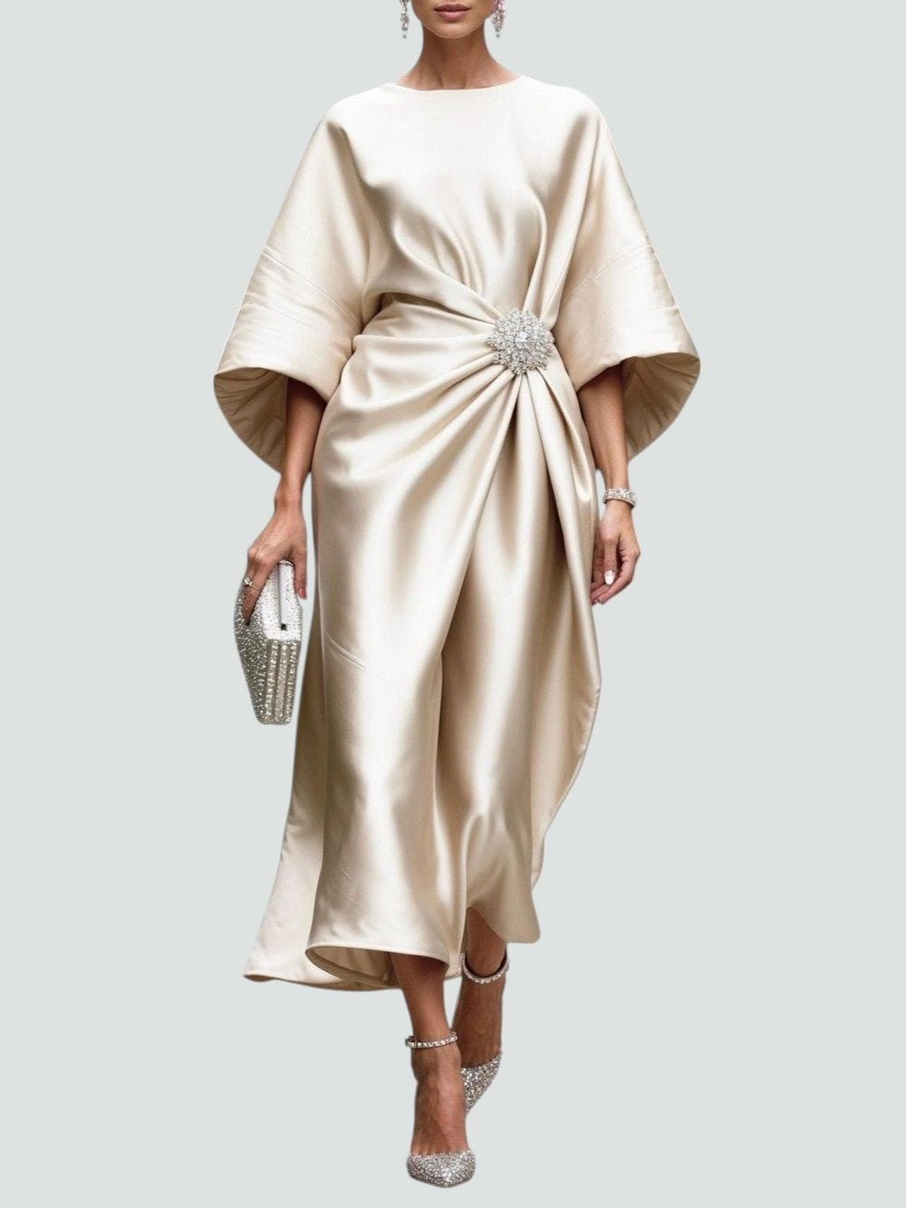 Ludivine — Robe de Soirée Femme Longue Drapée Bijou, Nelly Boutique — image 2