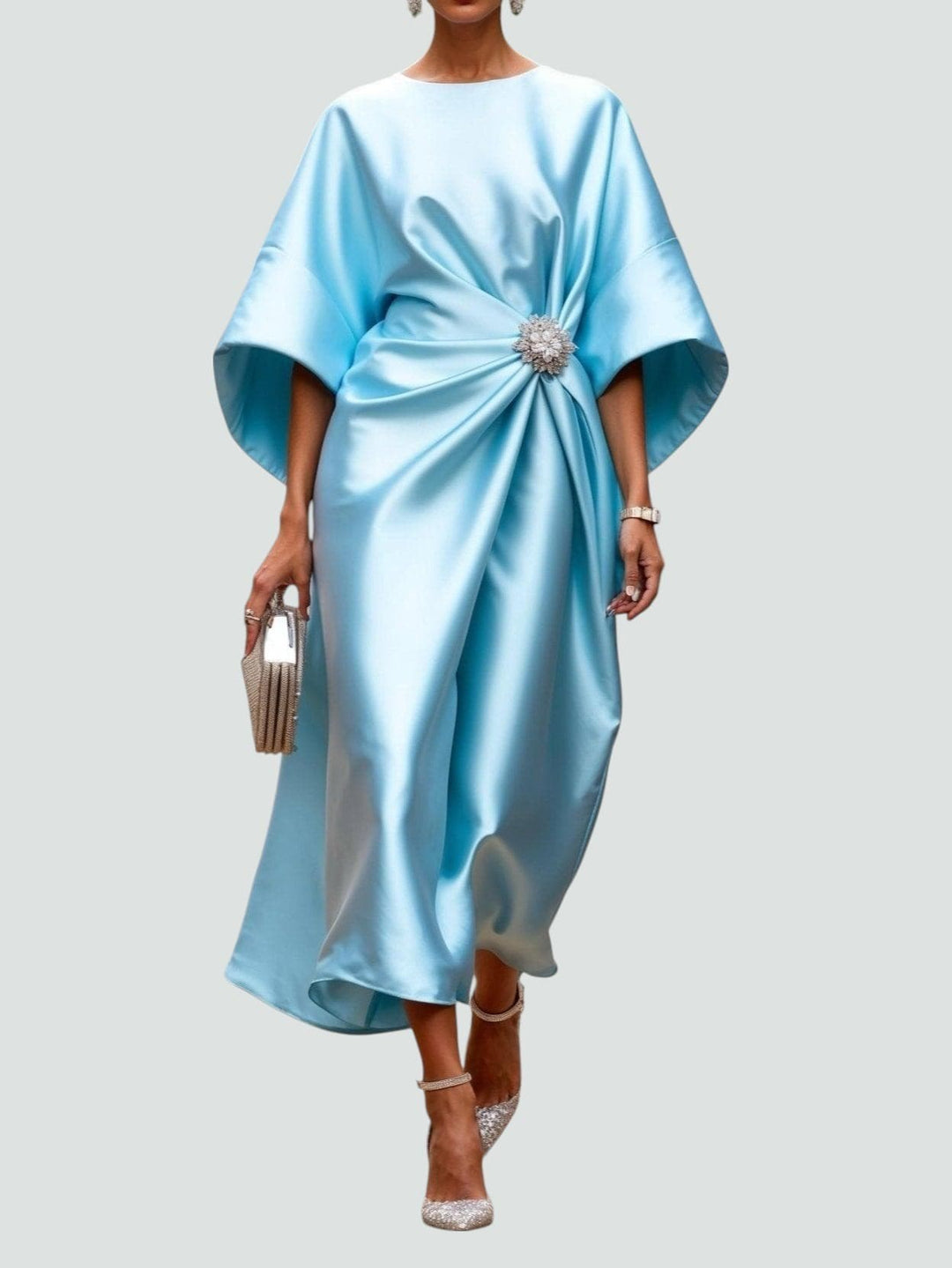Ludivine — Robe de Soirée Femme Longue Drapée Bijou, Nelly Boutique — image 5