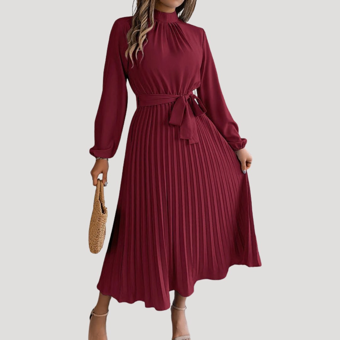Adélaïde — Robe Manche Longue Femme Plissée Col Montant, Nelly Boutique — image 1
