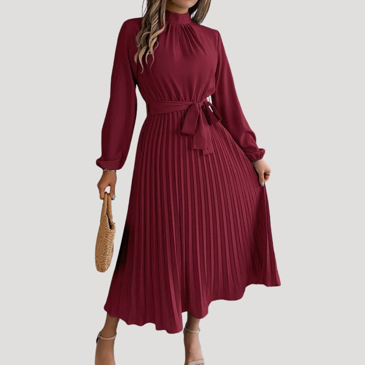 Adélaïde — Robe Manche Longue Femme Plissée Col Montant, Nelly Boutique — image 1
