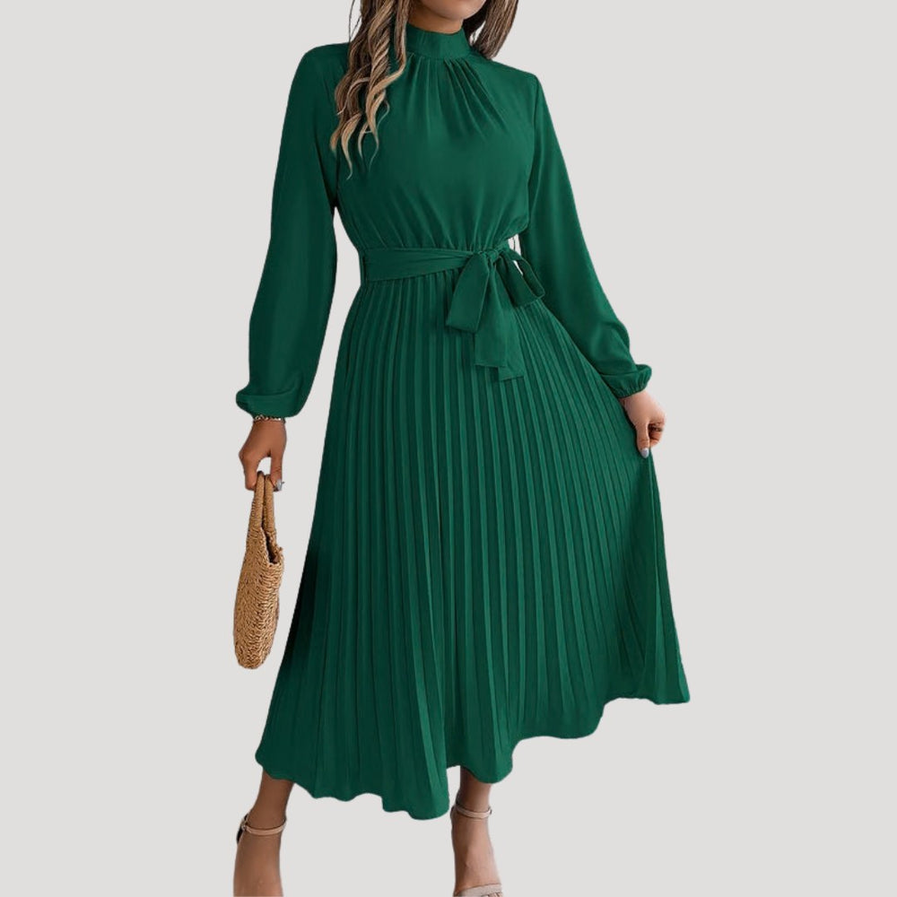 Adélaïde — Robe Manche Longue Femme Plissée Col Montant, Nelly Boutique — image 2