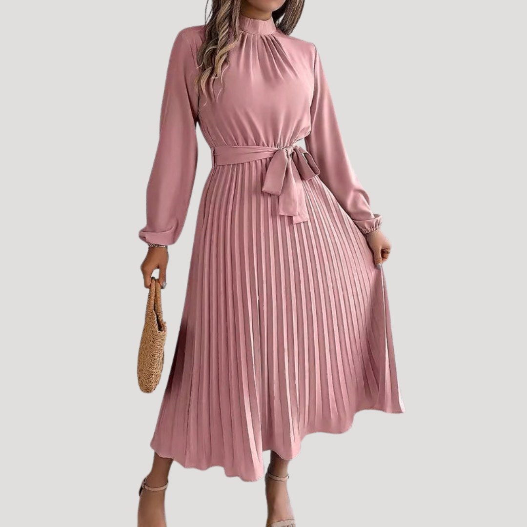 Adélaïde — Robe Manche Longue Femme Plissée Col Montant, Nelly Boutique — image 3