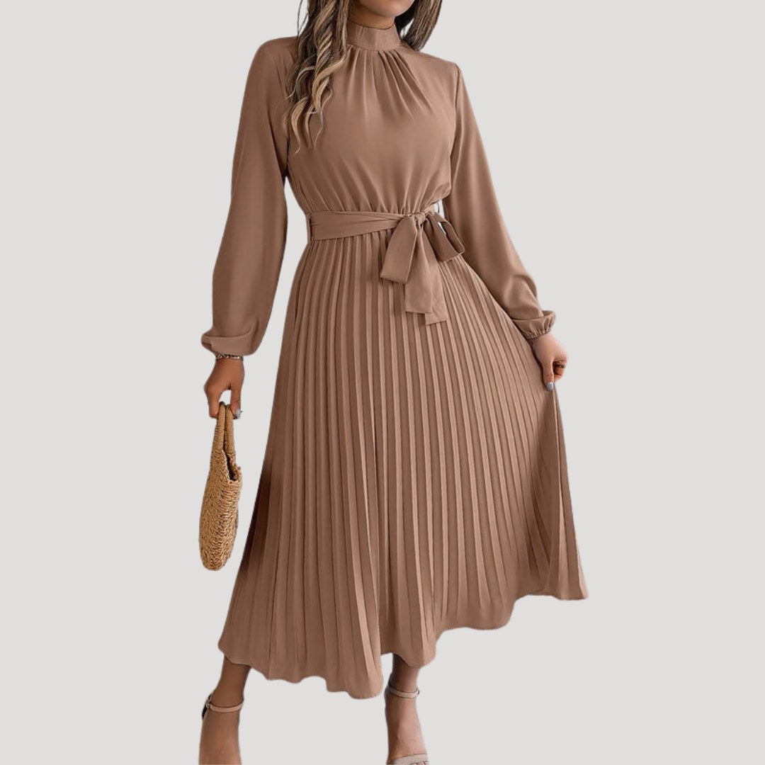Adélaïde — Robe Manche Longue Femme Plissée Col Montant, Nelly Boutique — image 4