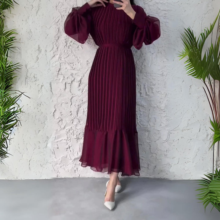 Maëlys — Robe de Soirée Femme Plissée Manche Longue, Nelly Boutique — image 3