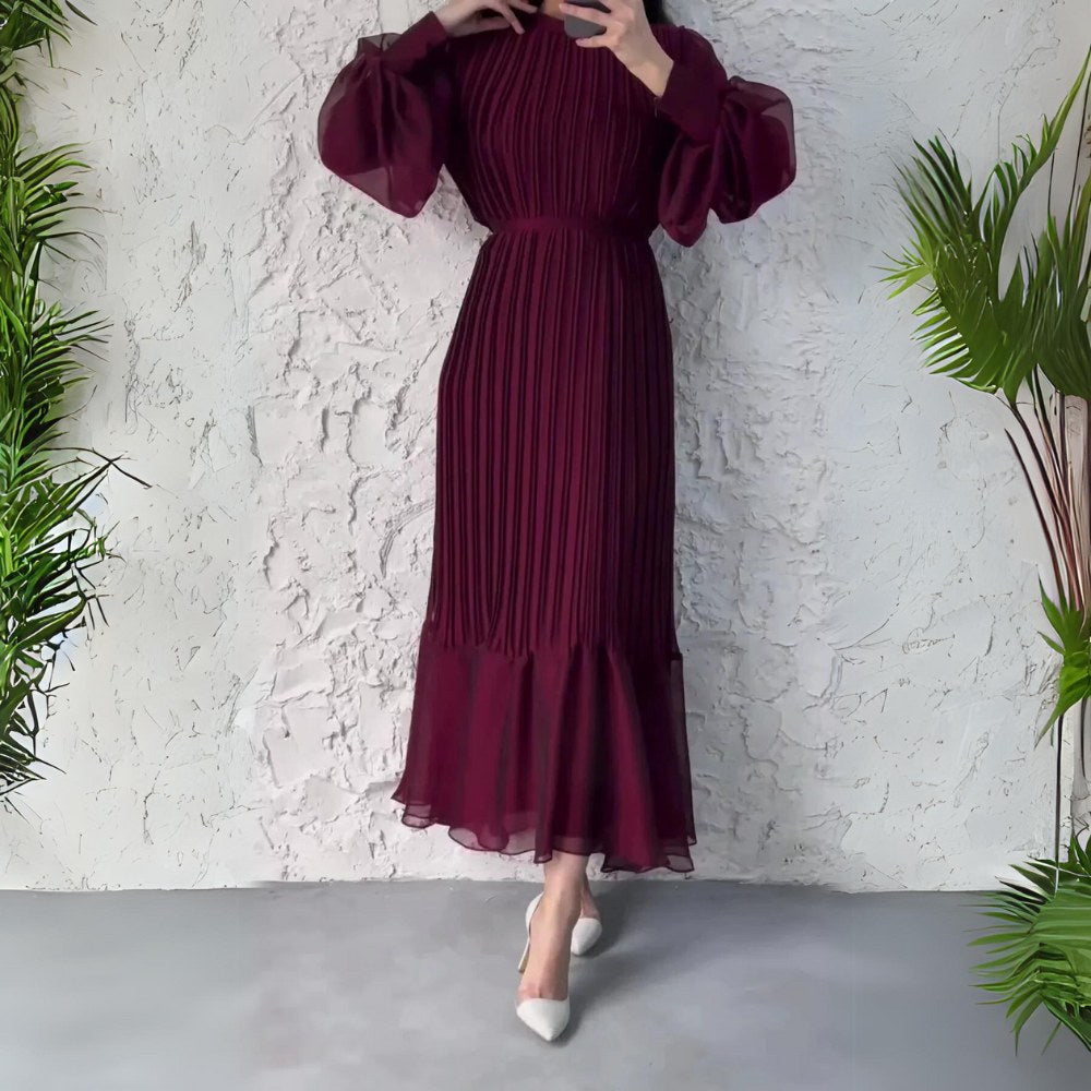 Maëlys — Robe de Soirée Femme Plissée Manche Longue, Nelly Boutique — image 4