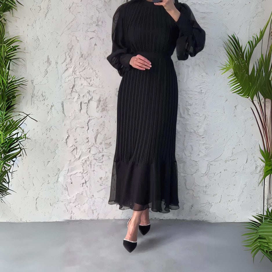 Maëlys — Robe de Soirée Femme Plissée Manche Longue, Nelly Boutique — image 9
