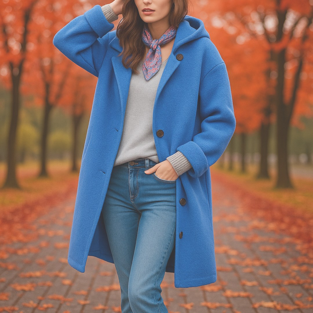 Marguerite — Manteau Oversize Femme Laine à Capuche Boutonné, Nelly Boutique — image 3