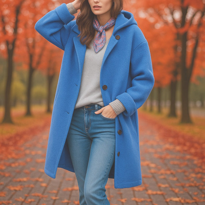 Marguerite — Manteau Oversize Femme Laine à Capuche Boutonné, Nelly Boutique — image 3