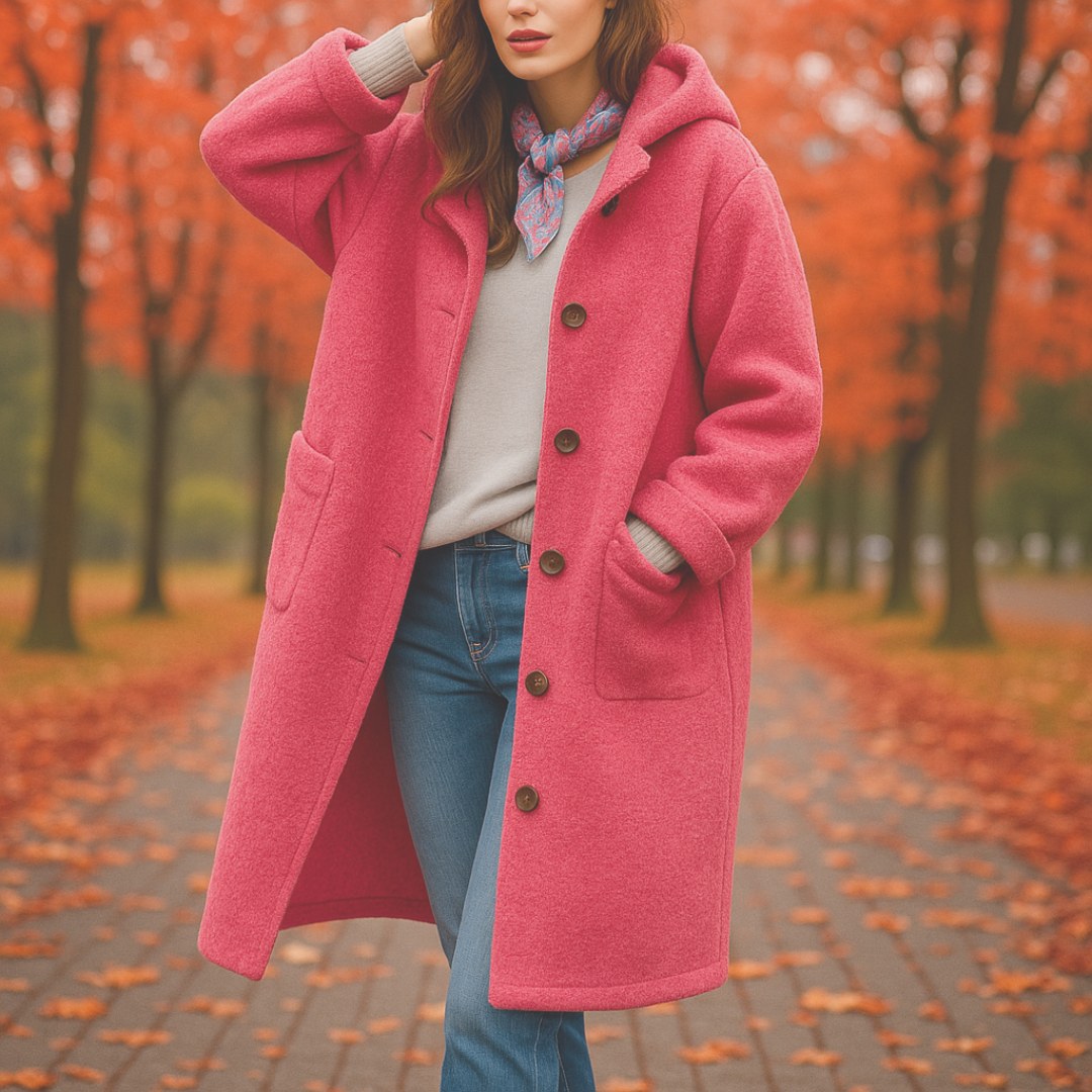Marguerite — Manteau Oversize Femme Laine à Capuche Boutonné, Nelly Boutique — image 5