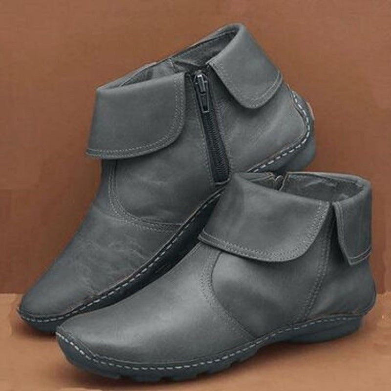 Monique — Bottines Cuir Femme Rabat Zip Semelle Souple, Nelly Boutique — image 2
