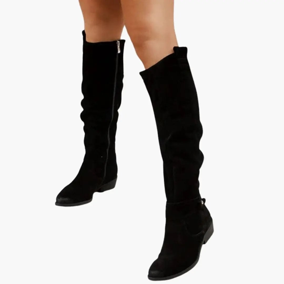 Nadège — Bottes Plates Femme Hautes Zip Talon Bas, Nelly Boutique — image 7