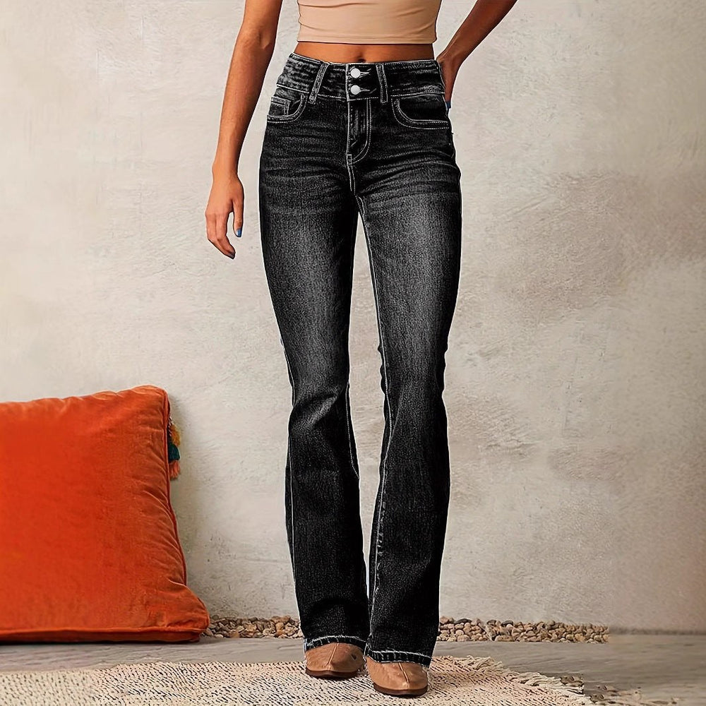 Nathalie — Jean Bootcut Femme Taille Haute Gainant Délavé, Nelly Boutique — image 2