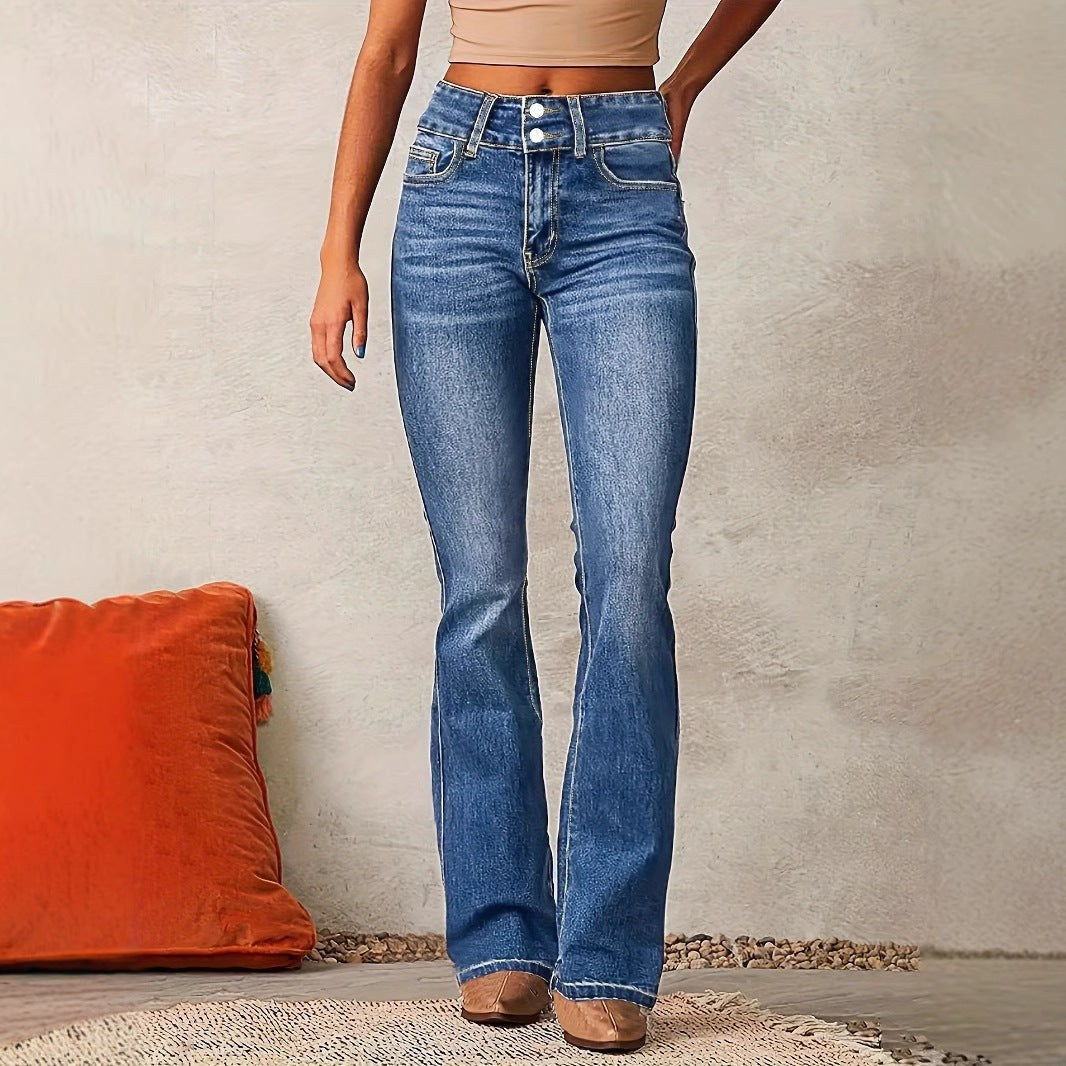 Nathalie — Jean Bootcut Femme Taille Haute Gainant Délavé, Nelly Boutique — image 3