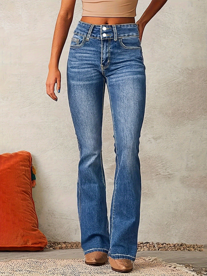 Nathalie — Jean Bootcut Femme Taille Haute Gainant Délavé, Nelly Boutique — image 4