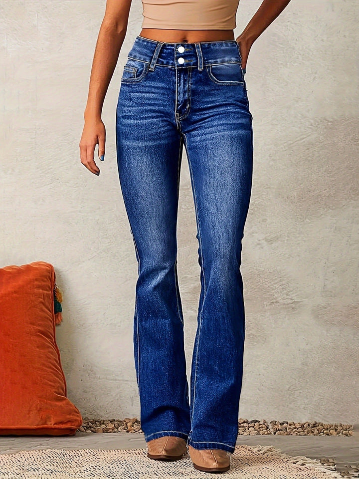 Nathalie — Jean Bootcut Femme Taille Haute Gainant Délavé, Nelly Boutique — image 6