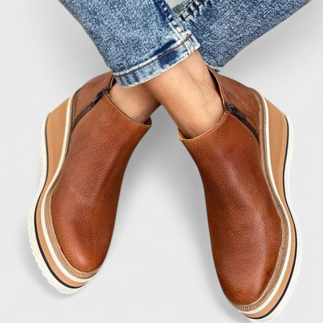 Odile — Chaussures Femme Bottines Compensées Plateforme Zip Imperméable, Nelly Boutique — image 4