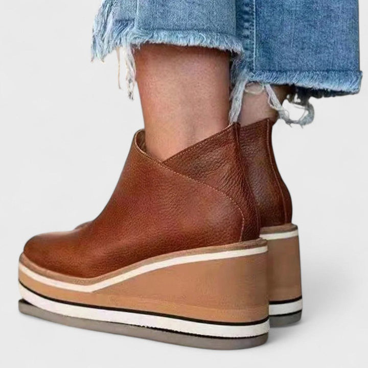 Odile — Chaussures Femme Bottines Compensées Plateforme Zip Imperméable, Nelly Boutique — image 8