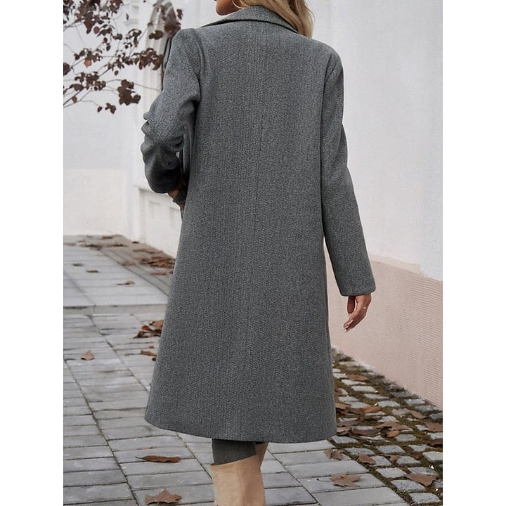 Ombeline — Manteau Long Femme Revers Larges Poches Droit, Nelly Boutique — image 6