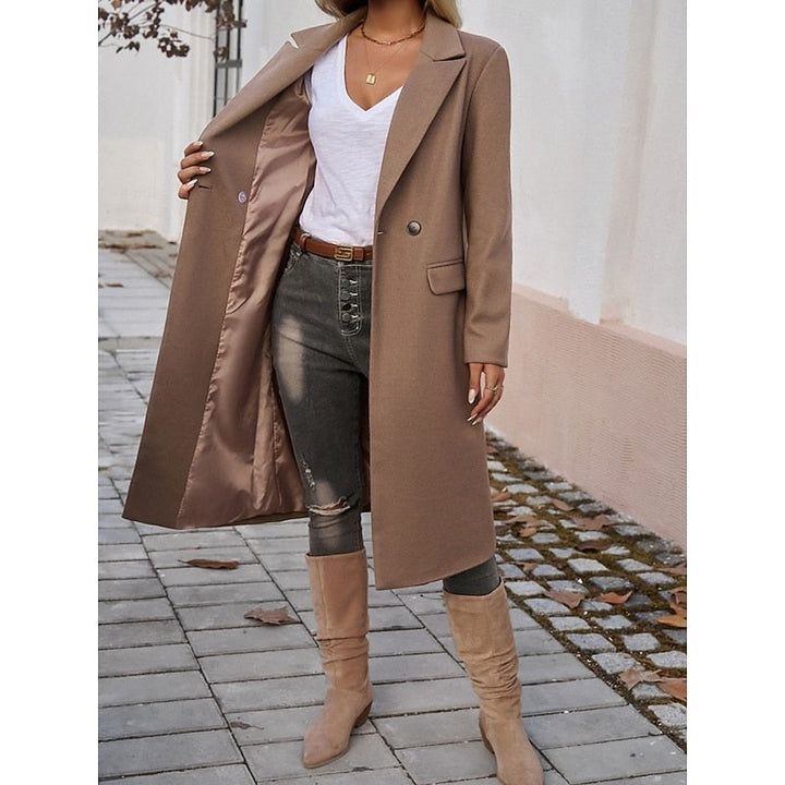 Ombeline — Manteau Long Femme Revers Larges Poches Droit, Nelly Boutique — image 7
