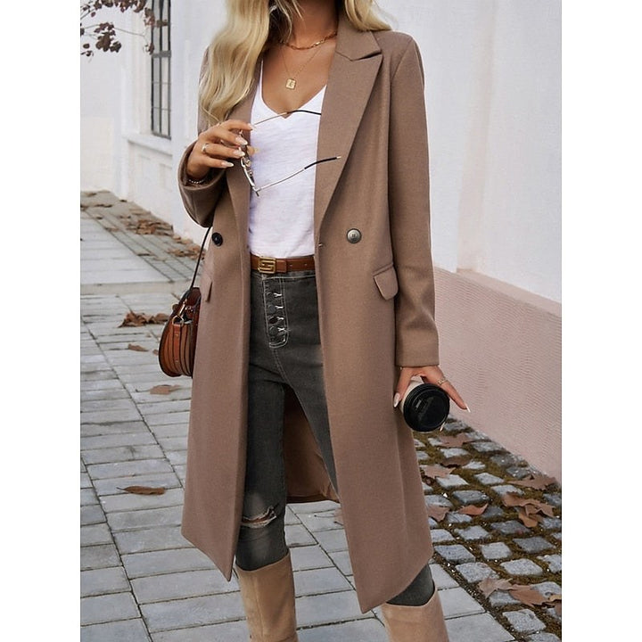 Ombeline — Manteau Long Femme Revers Larges Poches Droit, Nelly Boutique — image 11