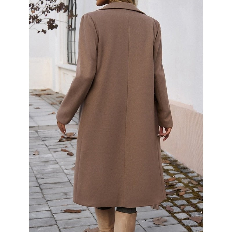 Ombeline — Manteau Long Femme Revers Larges Poches Droit, Nelly Boutique — image 12