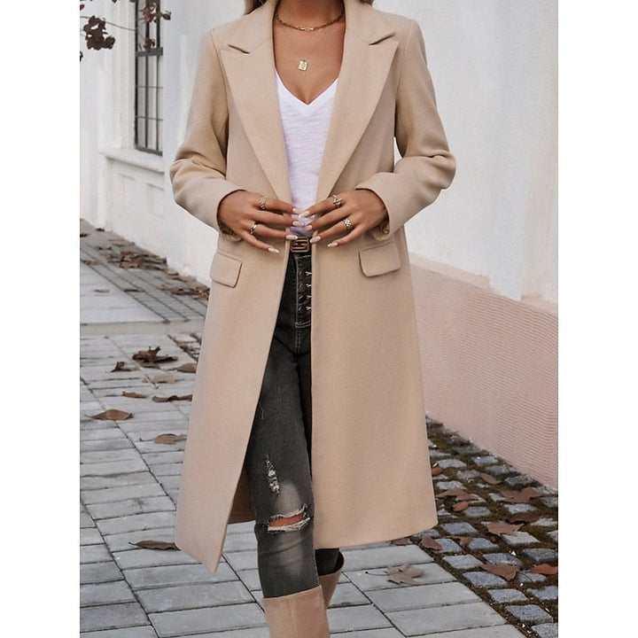 Ombeline — Manteau Long Femme Revers Larges Poches Droit, Nelly Boutique — image 13